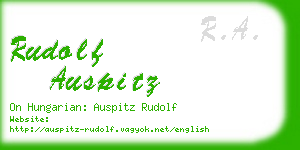 rudolf auspitz business card